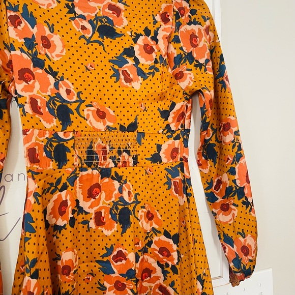 Free People Floral Mustard Dress - Picture 9 of 13